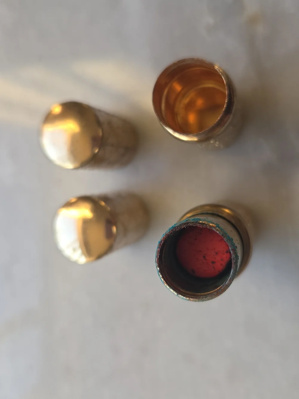 Vtg Mid-Cent Gold Lipstick Lot Helena Rubinstein Wedding Band & Avon Mirror Case